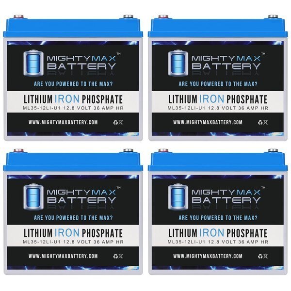 12V 35AH U1 Lithium Replacement Battery compatible with Toro Titan ZX6020 Zero-Turn Mower - 4PK, Mighty Max Battery, Mfr#: MAX4017439